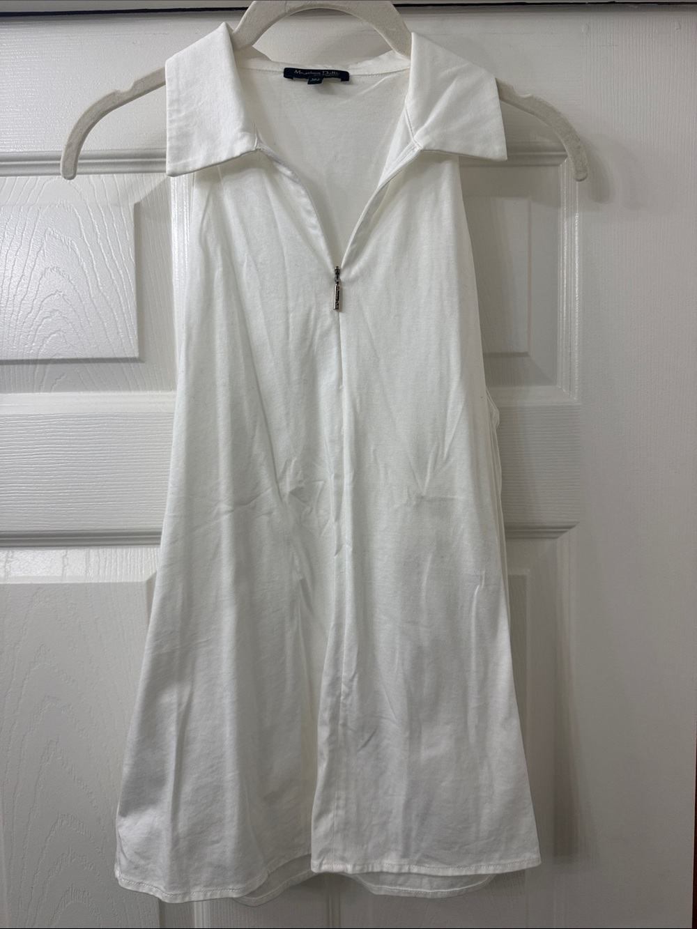 Massimo Dutti White Sleeveless Zip-Up top